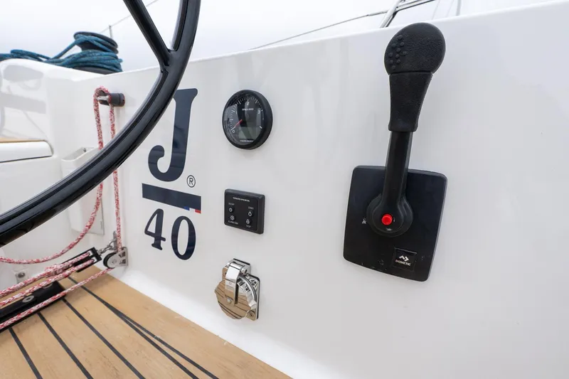 Slide: The Image of 2026 J Boats J/40 yacht helm with controls and instruments. - 7