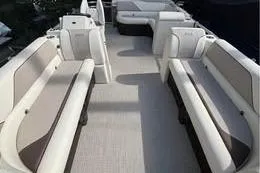 Slide: The Image of 2026 Avalon VENTURE 85 CRUISE boat interior with spacious seating and modern design. - 3
