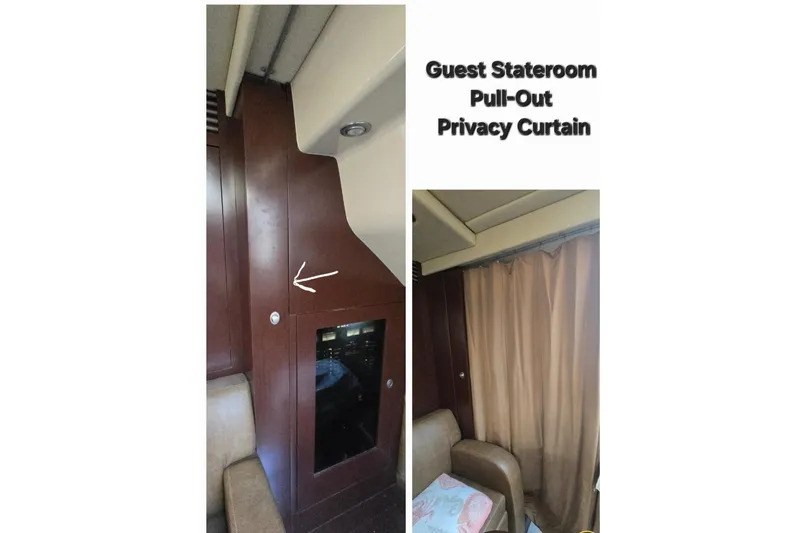 Slide: The Image of 2007 Sea Ray 40 Sundancer guest stateroom with pull-out privacy curtain. - 26