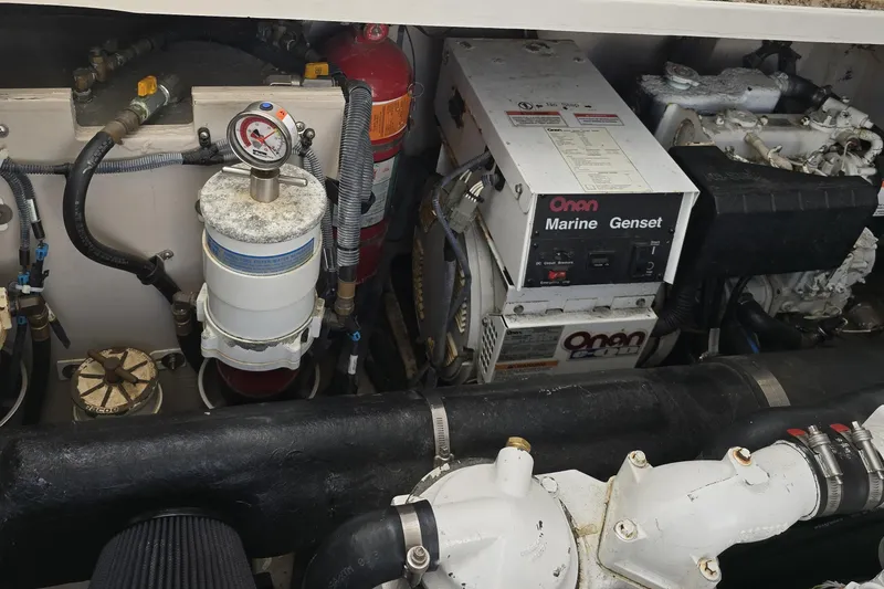 Slide: The Image of Engine room of a 2007 Sea Ray 40 Sundancer with Onan Marine Genset. - 30