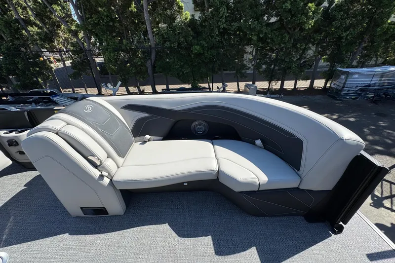 Slide: The Image of 2026 Barletta Cabrio 22UC boat interior with luxurious seating and modern design. - 34