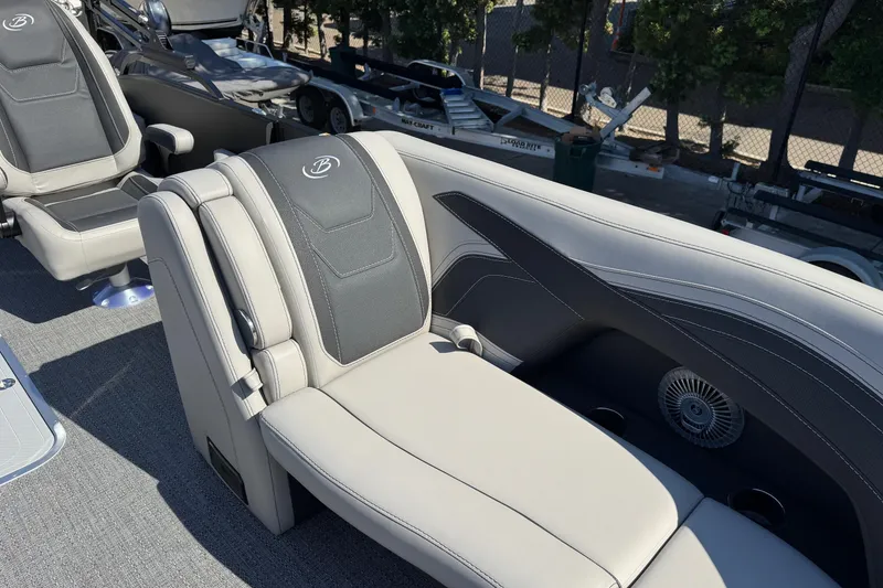 Slide: The Image of 2026 Barletta Cabrio 22UC boat interior with luxurious seating and modern design. - 37