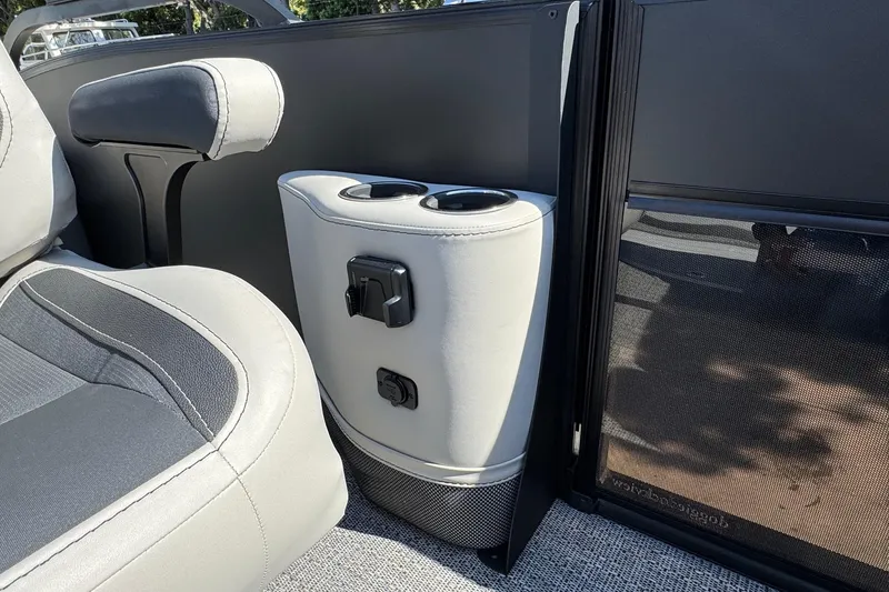 Slide: The Image of 2026 Barletta Cabrio 22UC interior with cup holders and comfortable seating. - 45