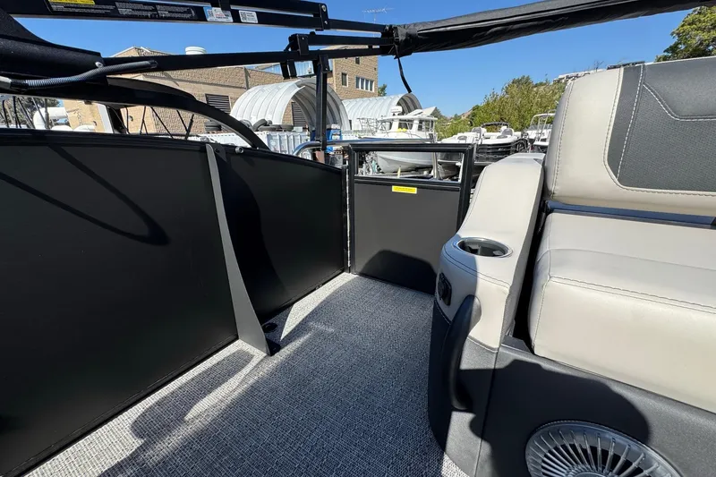 Slide: The Image of 2026 Barletta Cabrio 22UC interior with seating and cup holder, showcasing modern design. - 71