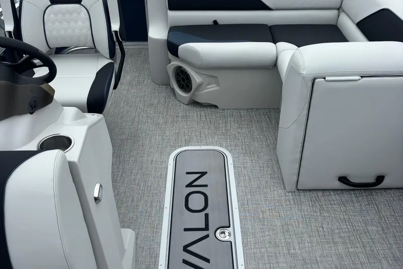 Slide: The Image of 2025 Avalon Venture Cruise Rear Bench interior with sleek seating and modern design. - 8