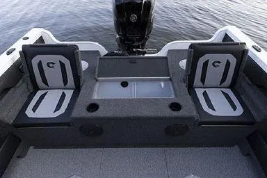 Slide: The Image of Manufacturer Provided Image: 2025 Crestliner 1750 Super Hawk boat interior with seating and storage. - 23