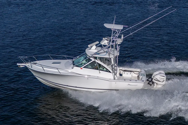 The Image of 2018 Albemarle 290 Express Fisherman boat cruising on open water. - 1