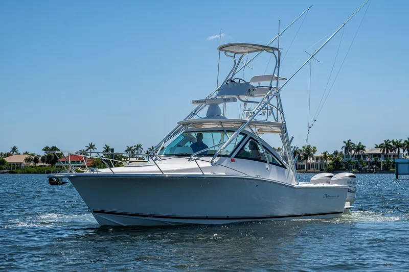 Slide: The Image of 2018 Albemarle 290 Express Fisherman boat cruising on a sunny day. - 10