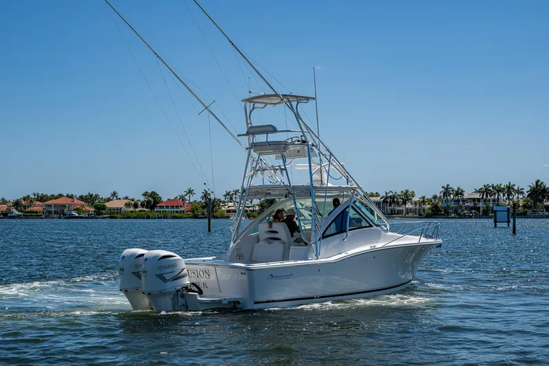 Slide: The Image of 2018 Albemarle 290 Express Fisherman boat cruising on a sunny day. - 14