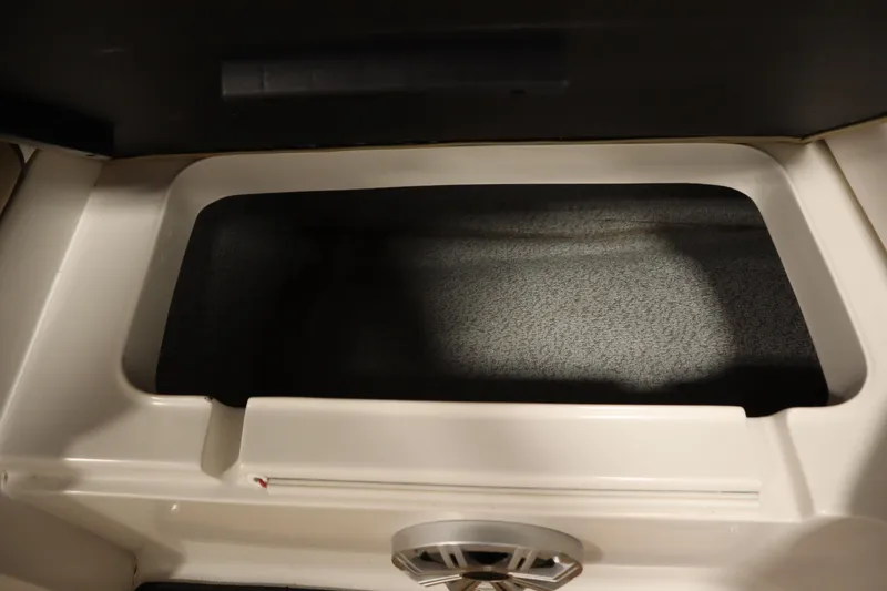 Slide: The Image of 2017 Starcraft 221 STARSTEP boat storage compartment with speaker detail. - 17