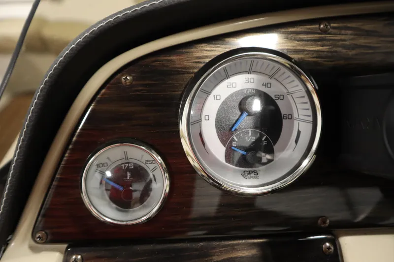 Slide: The Image of Dashboard gauges of a 2017 Starcraft 221 STARSTEP boat. - 23