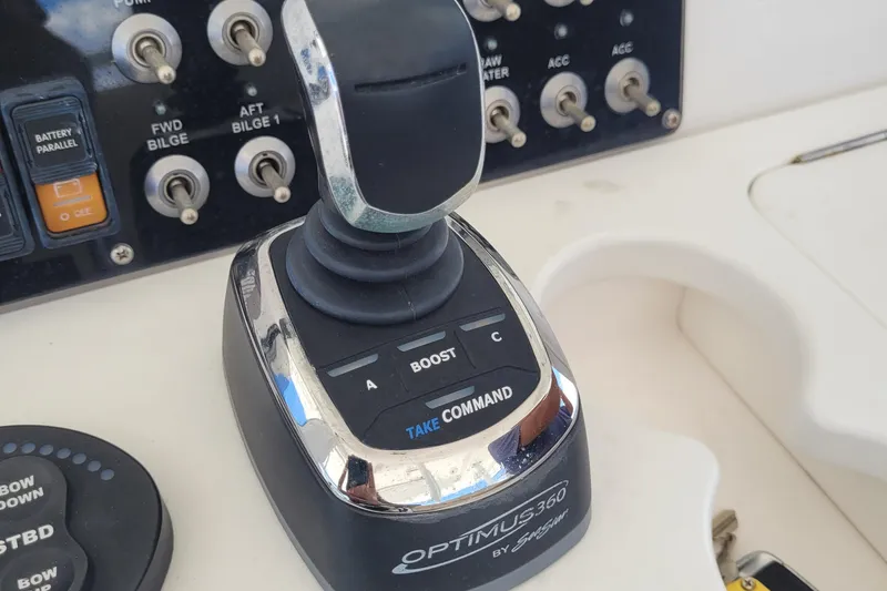 Slide: The Image of Control panel of 2018 Everglades 355 Center Console with Optimus 360 joystick. - 11