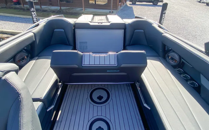 Slide: The Image of Interior of 2024 MasterCraft XStarS boat, luxurious design. - 21