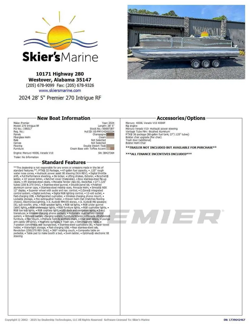 Slide: The Image of Premier 270 Intrigue RF 2024 - 2