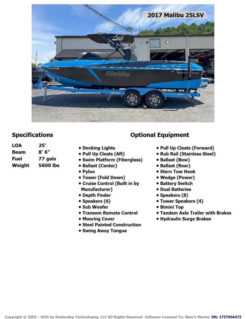 Slide: The Image of Malibu Wakesetter 25 LSV 2017 - 2