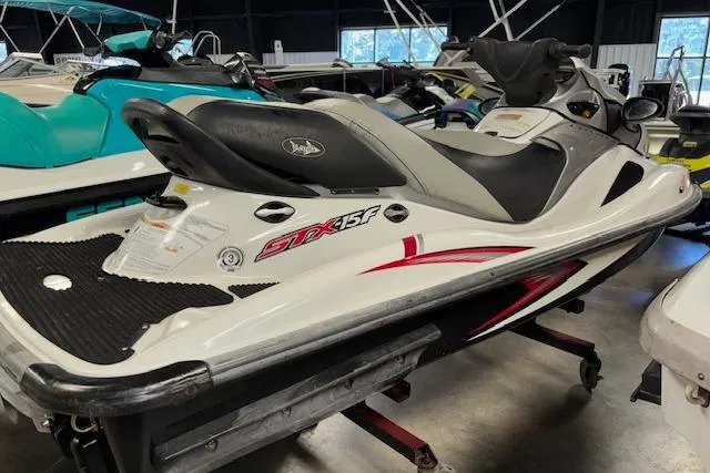 Slide: The Image of 2008 Kawasaki Jet Ski STX-15F in showroom, side view. - 7