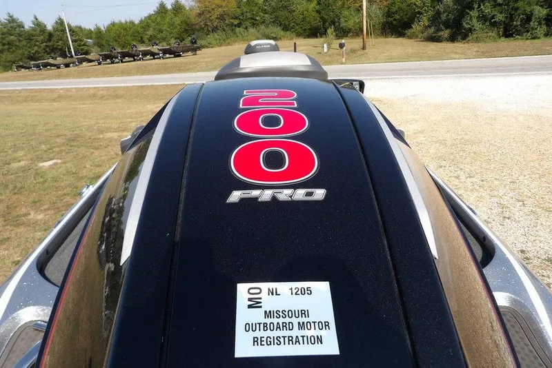 Slide: The Image of 2023 Nitro Z19 boat with 200 Pro engine, Missouri registration visible. - 36
