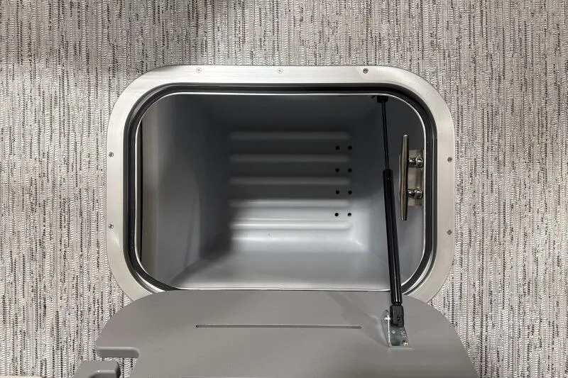 Slide: The Image of Storage compartment of 2025 Bennington 27QXSBWAT2 boat, featuring a sleek interior design. - 4