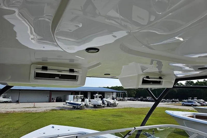 Slide: The Image of 2026 Sea Pro 240 Dual Console Sport boat interior with overhead view. - 27
