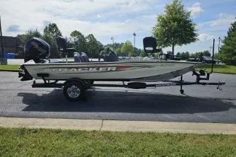 Slide: The Image of 2025 Tracker Pro Team 190 TX Tournament Edition boat with sleek seating and modern design. - 6