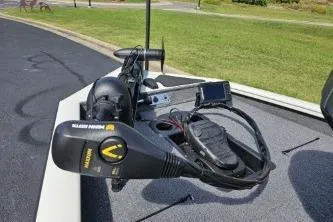 Slide: The Image of 2025 Tracker Pro Team 190 TX Tournament Edition boat dashboard with Lowrance electronics. - 8