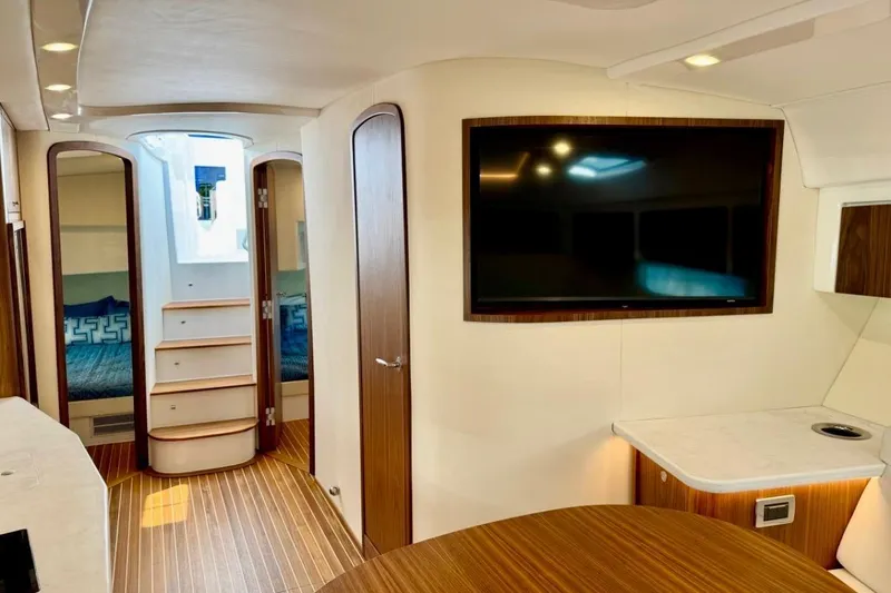 Slide: The Image of Luxurious interior of 2026 Intrepid 50 yacht with modern amenities and elegant design. - 15
