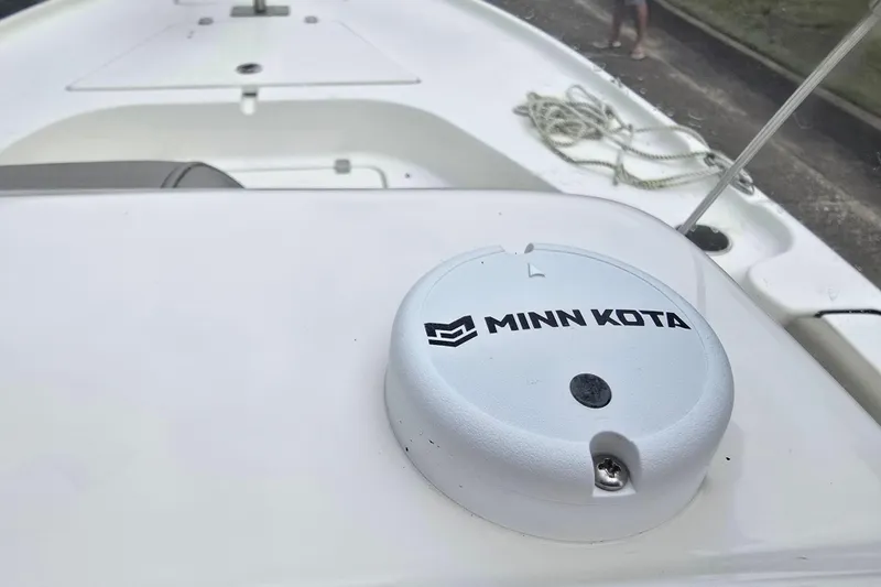 Slide: The Image of 2023 Key West 188 Bay Reef boat with Minn Kota accessory on deck. - 20