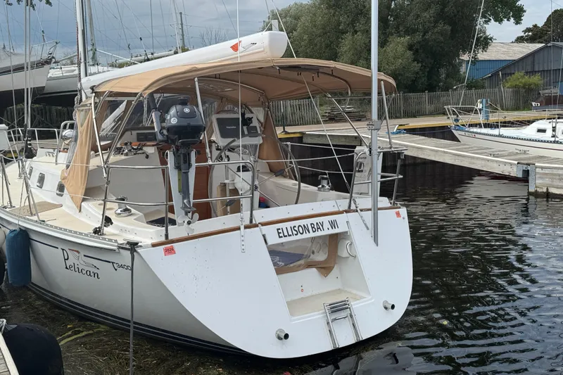 Slide: The Image of Sailboat Tartan 3400, 2007 model, docked at Ellison Bay, WI marina. - 3