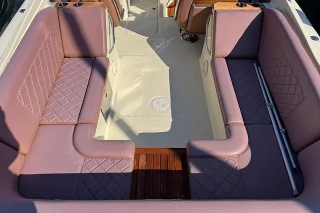 Slide: The Image of 2019 Chris-Craft Launch 30 interior with luxurious seating and elegant design. - 8