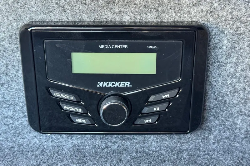 Slide: The Image of Kicker media center KMC45 in 2026 Thunder Jet 200 Luxor boat. - 27