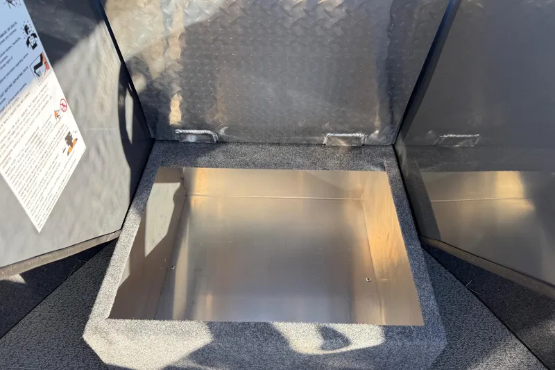 Slide: The Image of Storage compartment in 2026 Thunder Jet 200 Luxor boat, featuring durable metal construction. - 28