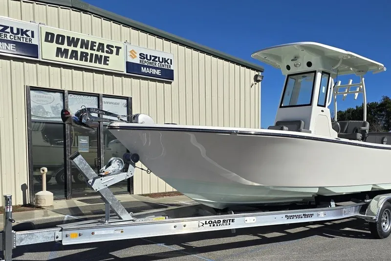 Slide: The Image of 2026 Sea Born LX24 Center Console boat on trailer at Downeast Marine. - 26