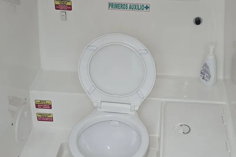 Slide: The Image of Electrical components inside a 2016 Extreme Boats 38 Cuddy Cabin. - 27