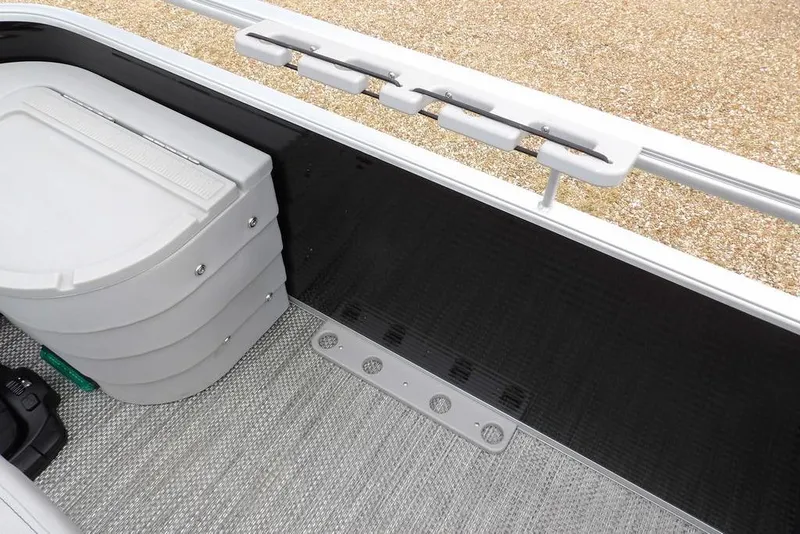 Slide: The Image of 2023 Bennington 20 SVF boat interior with seating and storage compartments. - 24