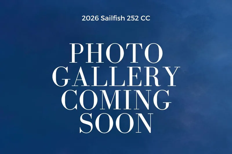The Image of 2026 Sailfish 252 CC boat on trailer under clear blue sky. - 0