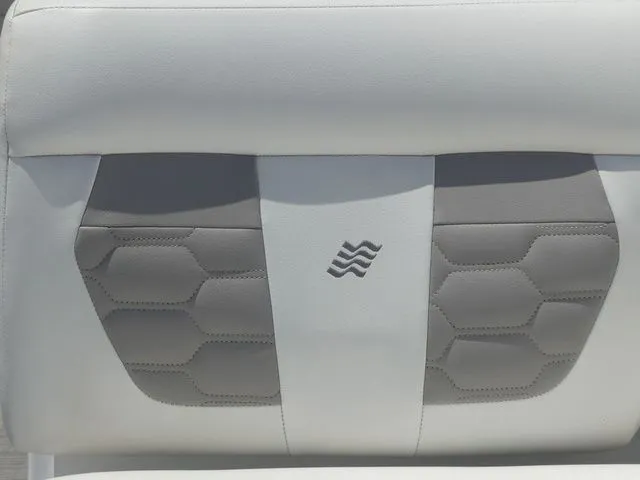 Slide: The Image of Back seat of a 2021 Four Winns HD3 boat with gray upholstery. - 34