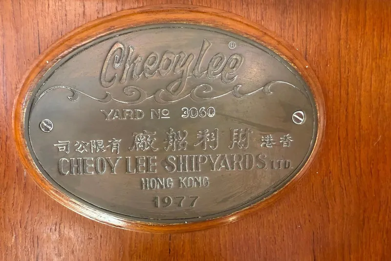 Slide: The Image of Plaque of 1977 Cheoy Lee Offshore 41 ketch, Yard No. 3060, Hong Kong. - 19