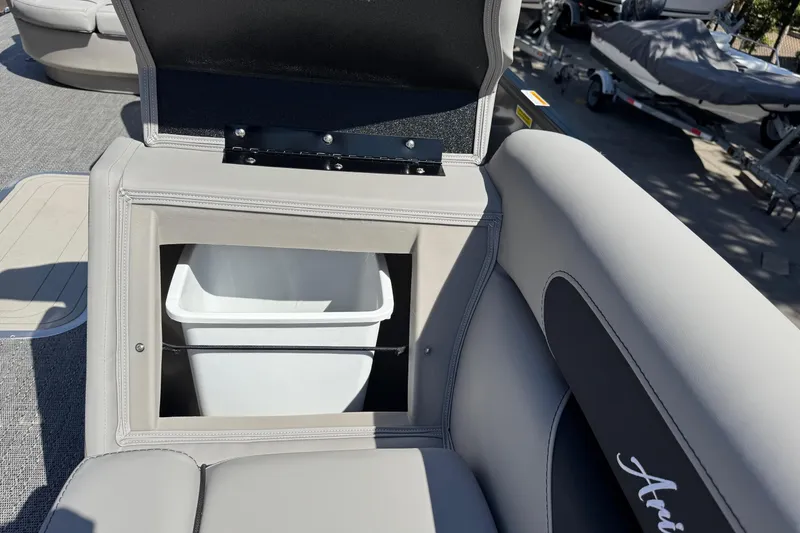 Slide: The Image of 2026 Barletta ARIA 22UC boat seat with built-in storage compartment. - 24
