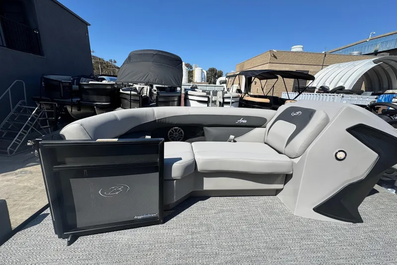 Slide: The Image of 2026 Barletta ARIA 22UC pontoon boat with sleek seating and modern design. - 28