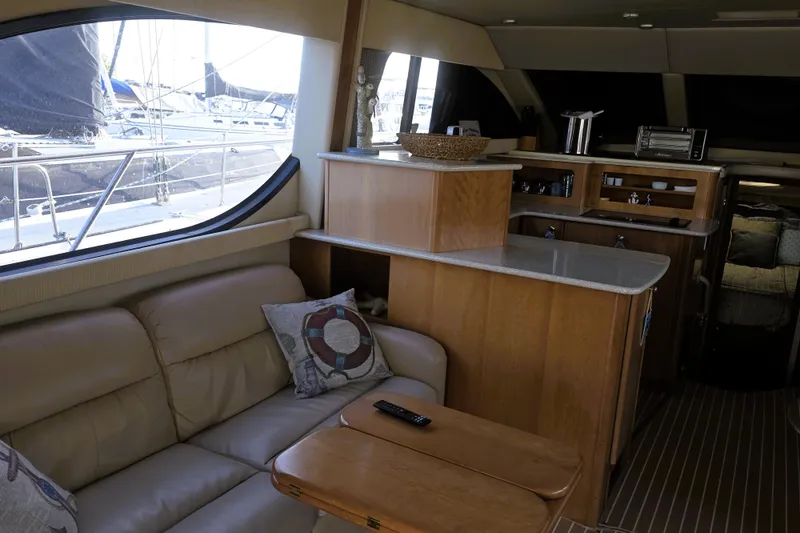 Slide: The Image of Luxurious interior of 2004 Meridian 391 Sedan yacht with leather seating and modern amenities. - 3