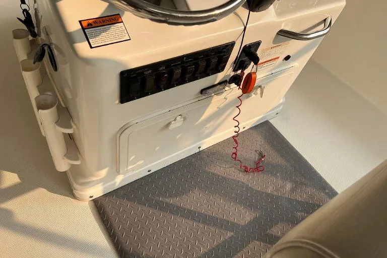 Slide: The Image of Century 2102 boat console with steering wheel and control panel, 2007 model. - 7