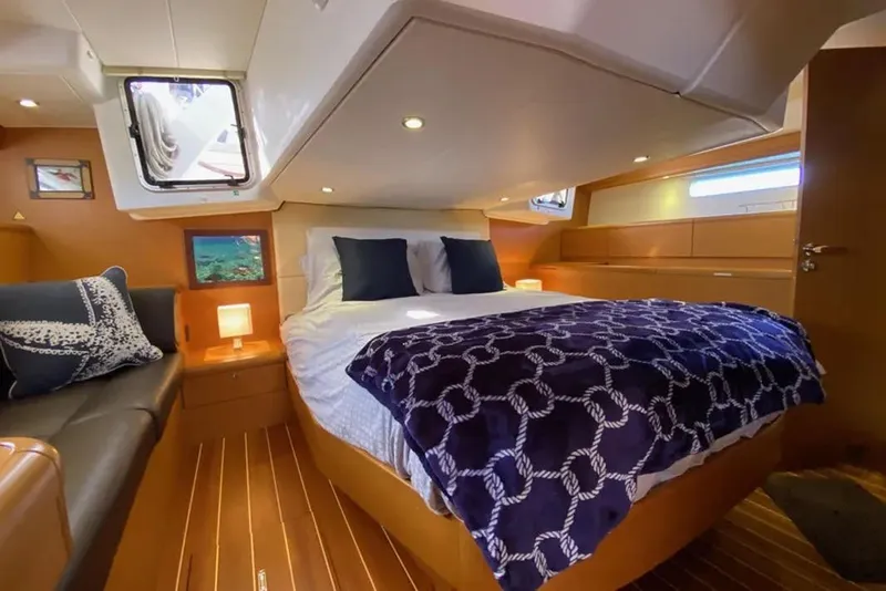 Slide: The Image of Jeanneau 57 yacht kitchen with stove and oven, 2013 model. - 33