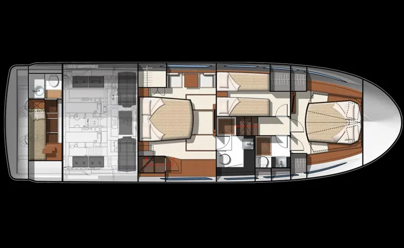 Slide: The Image of Top view layout of 2016 Prestige 500 yacht interior design. - 97