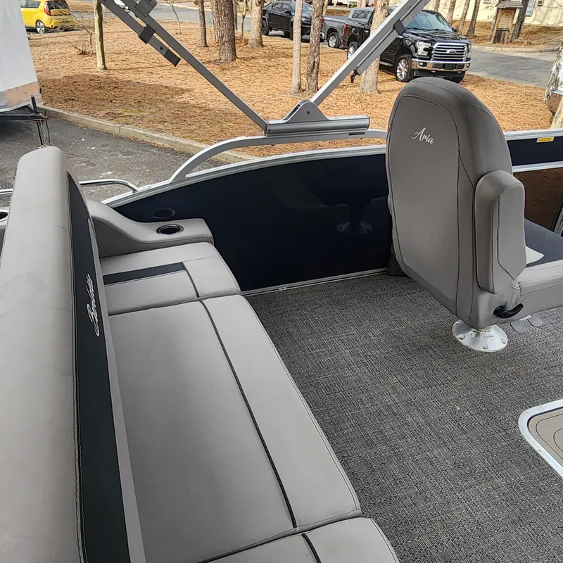 Slide: The Image of Interior of 2025 Barletta ARIA 22UC with gray seating. - 25