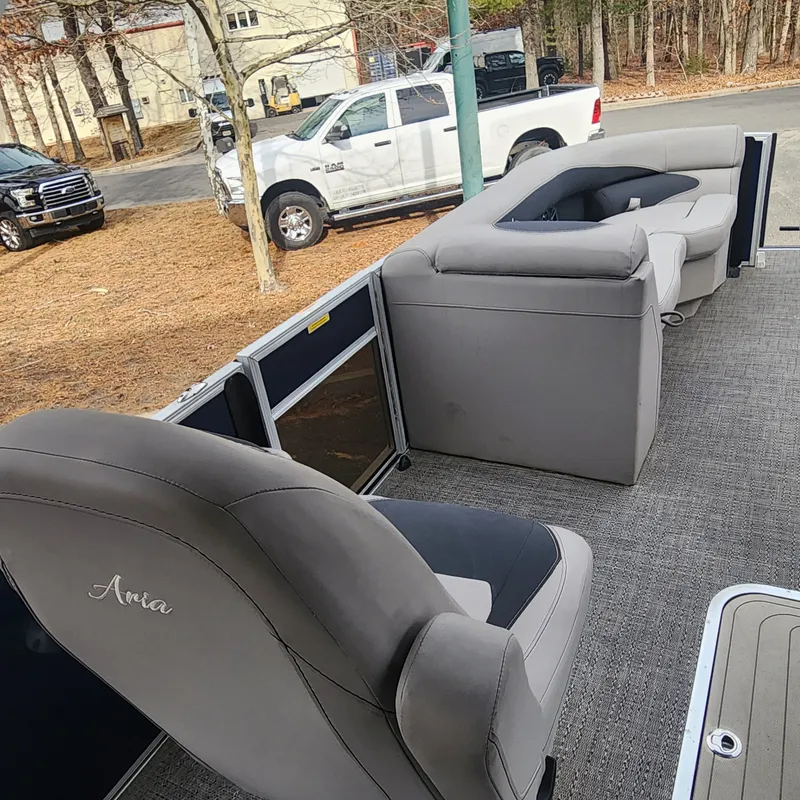 Slide: The Image of Interior of 2025 Barletta ARIA 22UC with gray seating. - 34