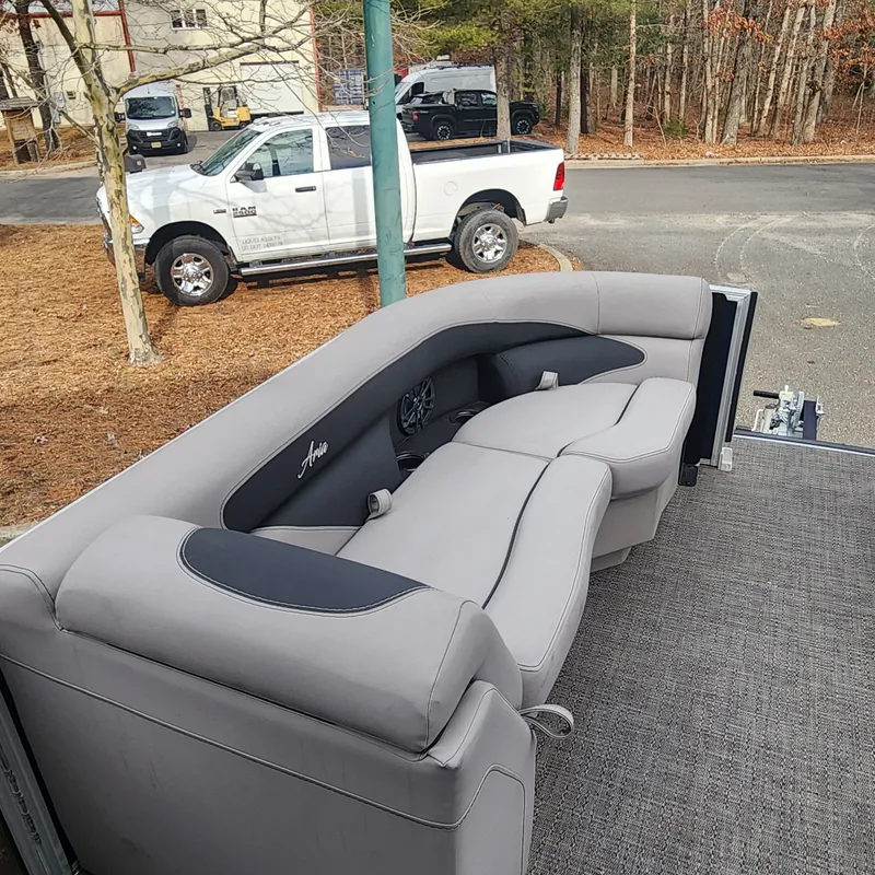 Slide: The Image of Interior of 2025 Barletta ARIA 22UC with gray seating. - 45