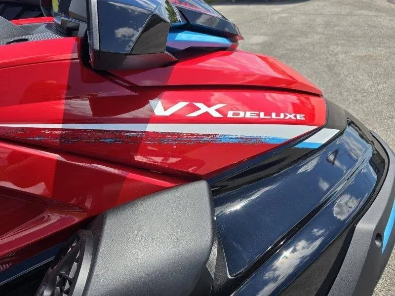 Slide: The Image of 2026 Yamaha Waverunner VX Deluxe in red with audio system. - 24