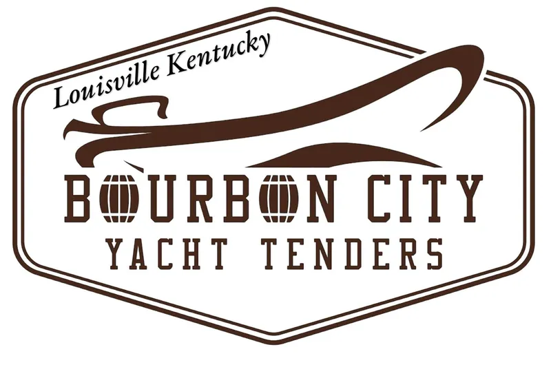 Slide: The Image of Logo for Bourbon City Yacht Tenders, Louisville, Kentucky, featuring a stylized boat design. - 10