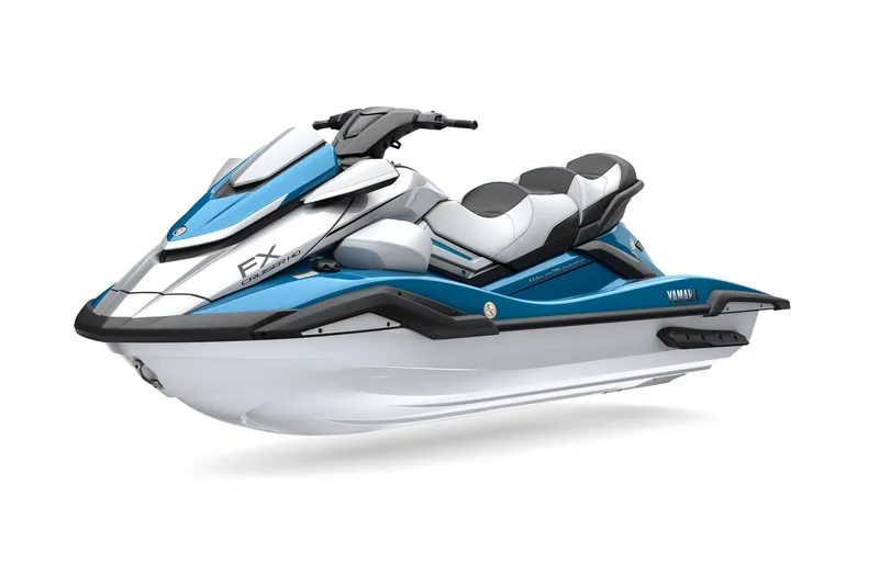 The Image of 2026 Yamaha WaveRunner FX Cruiser HO, blue and white, side view. - 1