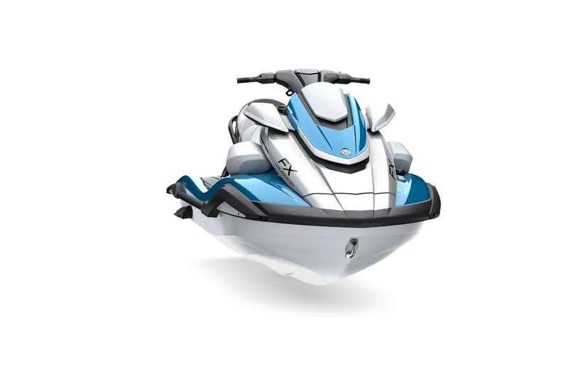 Slide: The Image of 2026 Yamaha WaveRunner FX Cruiser HO, sleek design, blue and white color scheme. - 3